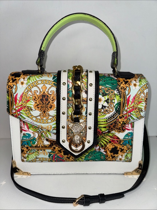 Aldo Handbags - Aldo White Multi-Color Printed Top-Handle Crossbody Bag